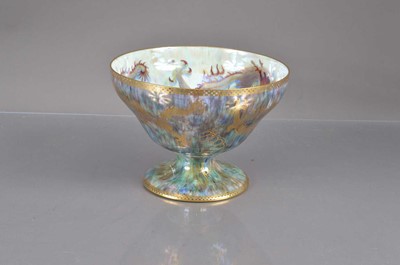 Lot 395 - A Wedgwood 'Fairyland Lustre' 'Celestial Dragon' pedestal bowl