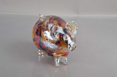 Lot 398 - A Murano glass style pig-shaped money box, menufacture.