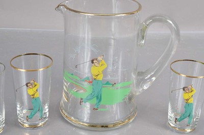 Lot 399 - A mid-century retro lemonade set of golfing interest