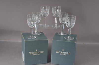 Lot 409 - A set of six Waterford lead crystal 'Kildare' wine glasses