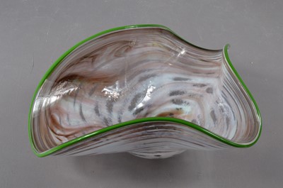 Lot 413 - Naoko Sato (Japanese/British b.1964) a kiln-formed asymmetrical glass bowl dated '1995'