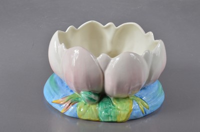 Lot 439 - A Clarice Cliff Newport Pottery water lily or lotus centrepiece bowl or posy vase