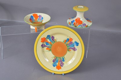 Lot 441 - Three Clarice Cliff Newport Pottery Bizarre Autumn Crocus pattern items