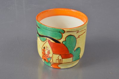 Lot 444 - A Clarice Cliff Newport Pottery 'Bizarre' 'Café-Au-Lait' 'Orange Roof' design fern pot