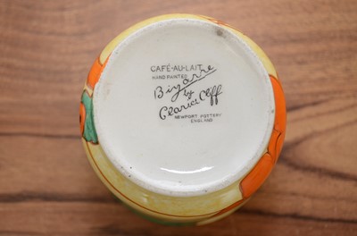 Lot 444 - A Clarice Cliff Newport Pottery 'Bizarre' 'Café-Au-Lait' 'Orange Roof' design fern pot