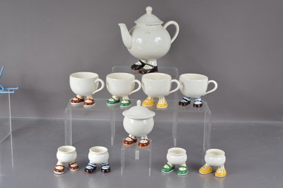 Lot 450 - A novelty Carton Ware 'Walking Ware' breakfast set