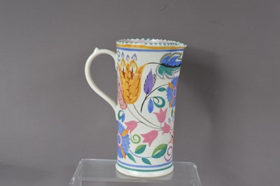 Lot 454 - An early Poole pottery '120' shape floral pattern jug