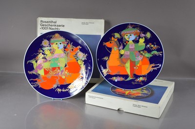 Lot 463 - Two 1970s Bjørn Wiinblad (1918–2006) for Rosenthal Studio-Linie '1001 Nacht' ('1001 Nights') plates