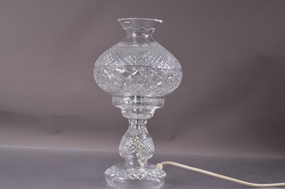 Lot 478 - A Waterford cut crystal "Inishmann" table lamp