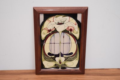 Lot 491 - A modern Moorcroft Pottery plaque by Emma Bossons