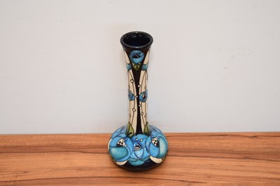 Lot 500 - A modern Moorcroft Pottery Blue Rose pattern vase