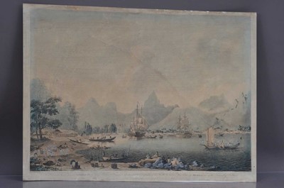 Lot 557 - A rare set of three 1788 aquatint engravings after John Cleveley (1747-1786) relating to Capt Cook's Third Voyage