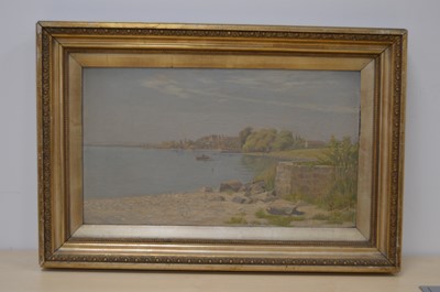 Lot 565 - Harry Collins (XXth Century) "A Lake Scene" ("Lake Lausanne (?)")