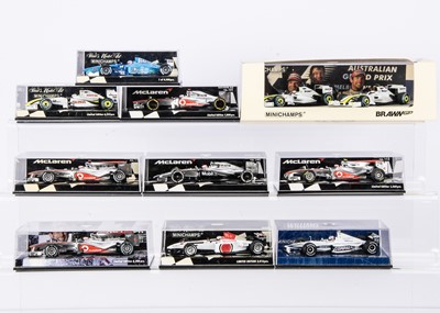 Lot 28 - Minichamps 1:43 Scale Jenson Button F1 Models