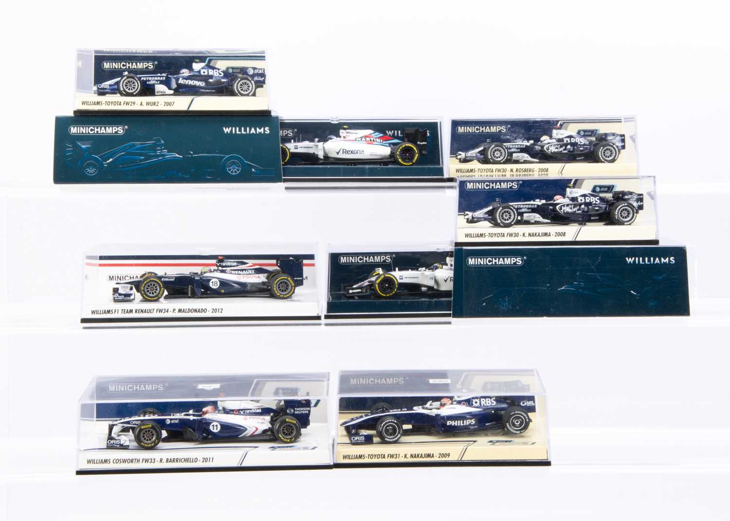 Lot 160 - Minichamps 1:43 Scale Williams F1 Models