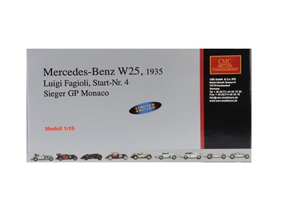 Lot 251 - A CMC 1:18 Scale Mercedes-Benz W25 1935 Luigi Fagioli Nr.4 Monaco GP