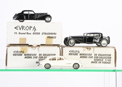 Lot 386 - Europa (France) Factory Built 1:43 Scale Resin Model Car Kits