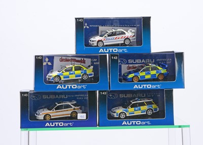 Lot 417 - Cheshire 999 Models & Similar 1:43 Scale Code 3 Imprezza & Lancer Police Vehicles