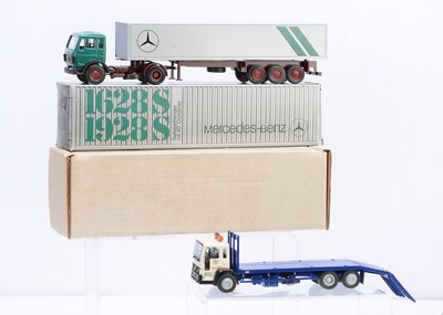 Lot 443 - A Factory Built White Metal 1:48 Scale Volvo FL6 'MJ Hire' Car Transporter