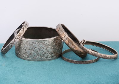 Lot 7 - Five silver bangles