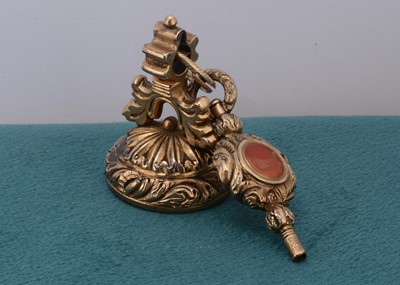 Lot 28 - A 19th century gold plated carnelian seal