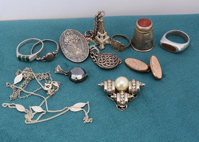 Lot 30 - A quantity of silver base metal jewellery