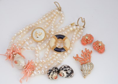 Lot 48 - A collection of Marine related costume jewellery