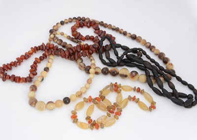 Lot 55 - Six Carnelian hardstone necklaces