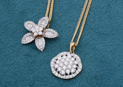 Lot 91 - Two diamond set pendants