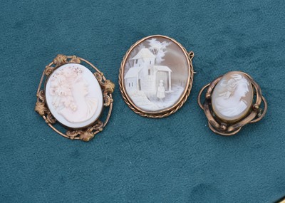 Lot 116 - A gold mounted shell cameo