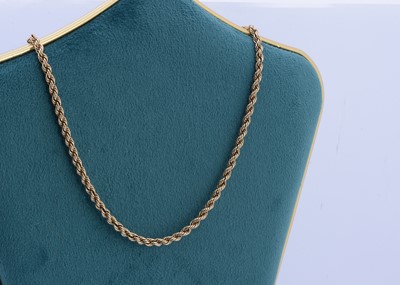 Lot 117 - A 9ct gold rope twist necklace