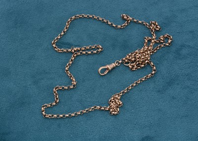 Lot 118 - A 9ct gold belcher link necklace with jump clasp