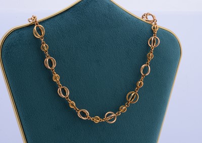 Lot 149 - A continental 18ct gold circular linked necklace