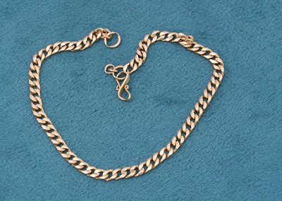 Lot 174 - A continental yellow metal flattened curb link bracelet