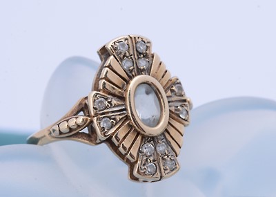 Lot 257 - An art deco style gem set 9ct gold dress ring