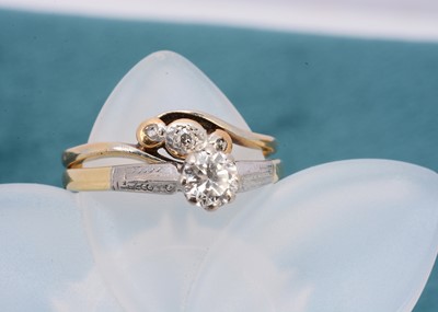 Lot 280 - Two 18ct gold and diamond set rings