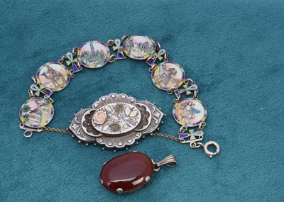 Lot 284 - A continental silver and enamel bracelet