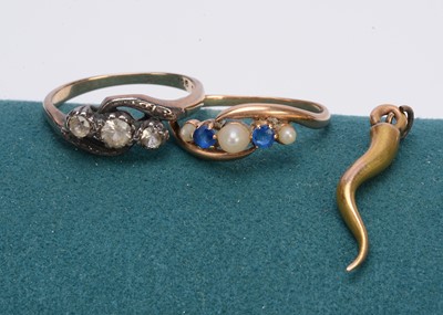 Lot 360 - Two gold dress rings