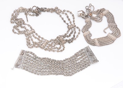 Lot 373 - A good collection of North African and Mediterranean silver necklaces and bracelet