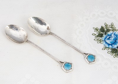 Lot 401 - Two silver George V coffee spoons