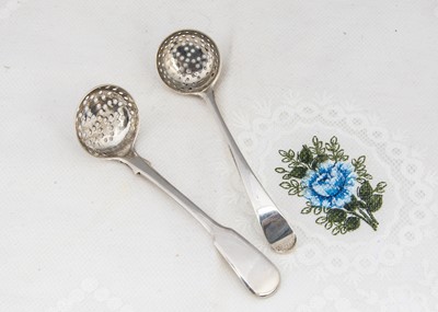 Lot 411 - Two George III silver spice spoons