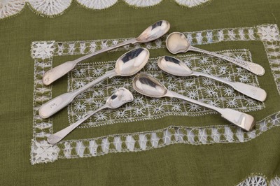 Lot 418 - Six silver condiment spoons