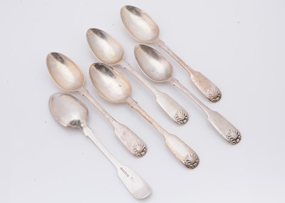 Lot 448 - A set of six Victorian teaspoons by JW