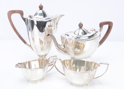 Lot 450 - A George V silver four piece teaset by BB SL