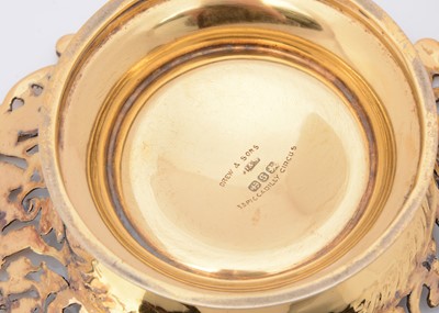 Lot 478 - A pair of Victorian silver gilt salts from Drew & Sons