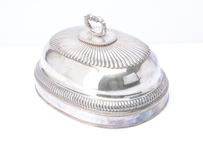 Lot 486 - A large Victorian silver plated klosh