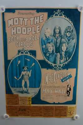 Lot 368 - Mott The Hoople Poster / Prog Rock Concert Tickets