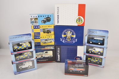 Lot 23 - Corgi and Lledo Vanguards and Similar Police Land and Range Rovers (14)