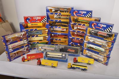 Lot 73 - Corgi 1980s Volvo Articulated Trucks Tankers and Car Transporters, (32)