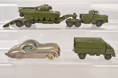 Lot 247 - Postwar Military Playworn Dinky Vehicles and a Prameta Jaguar